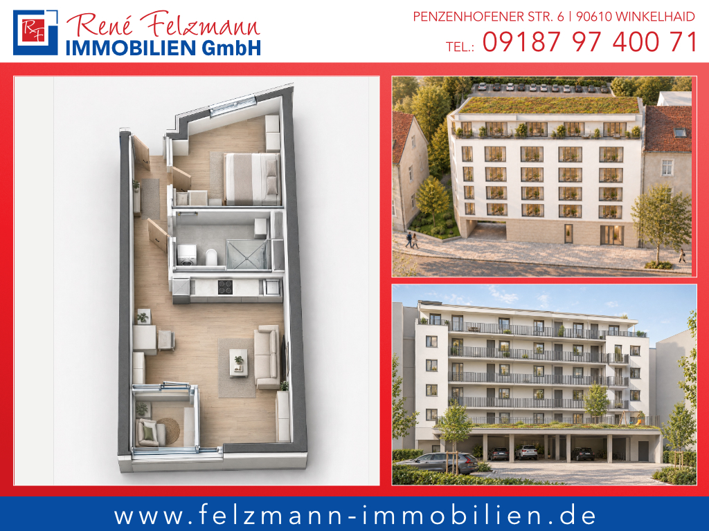 Neubauprojekt 23 Stadtwohnungen in KfW-55-Effizienzhaus-Standard mit Luft-Wasser-Wärmepumpe