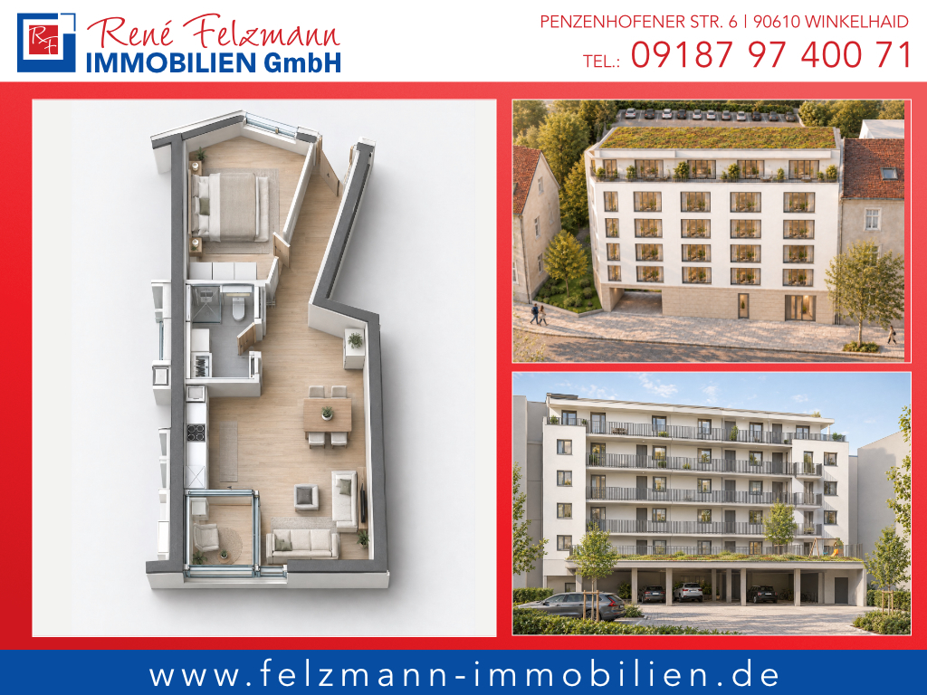 Neubauprojekt 23 Stadtwohnungen in KfW-55-Effizienzhaus-Standard mit Luft-Wasser-Wärmepumpe