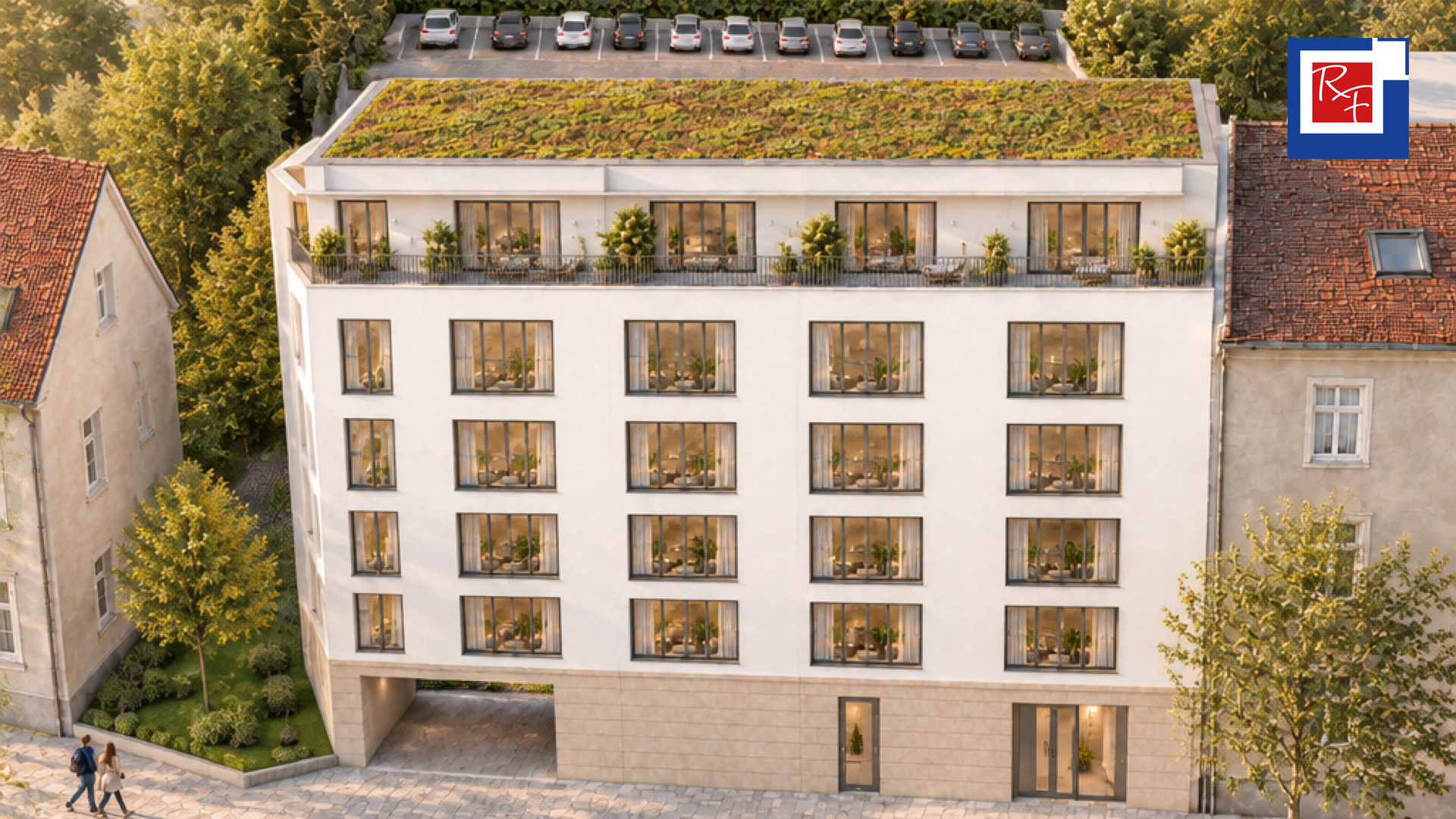Neubauprojekt 23 Stadtwohnungen in KfW-55-Effizienzhaus-Standard mit Luft-Wasser-Wärmepumpe